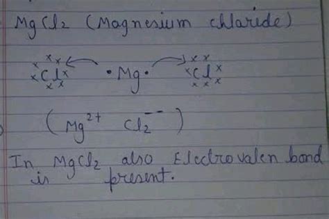 Draw the electron dot structure of MgCl2. .